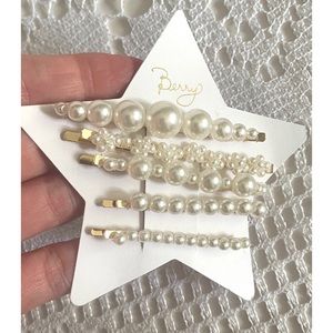 NEW FAUX PEARL BARRETTES